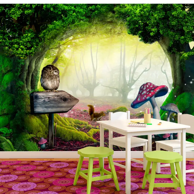 Zelfklevend fotobehang - Owlish corner - 441x315 Nouveauté