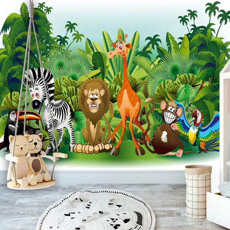 Acheter Direct Zelfklevend fotobehang - Jungle Animals - 196x140