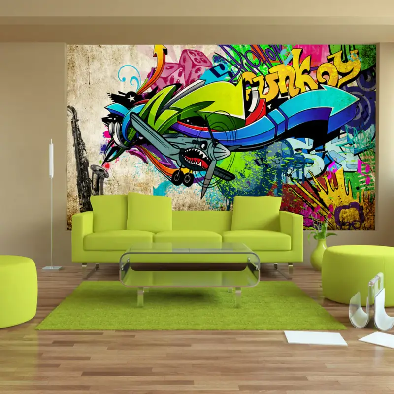 Acheter Direct Zelfklevend fotobehang - Funky - graffiti - 392x280