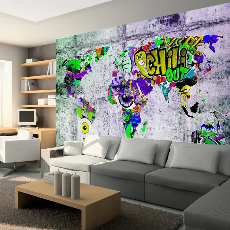 Achat Immédiat Zelfklevend fotobehang - Borders of Colors - 392x280