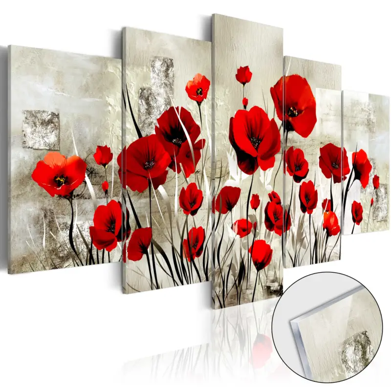 Retour Gratuit Plexiglas schilderij - Scarlet Field [Acrylglas] - 100x50