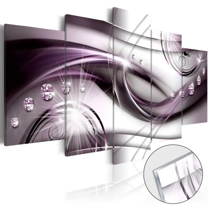 Top Vente Plexiglas schilderij - Violet Glow [Acrylglas] - 200x100