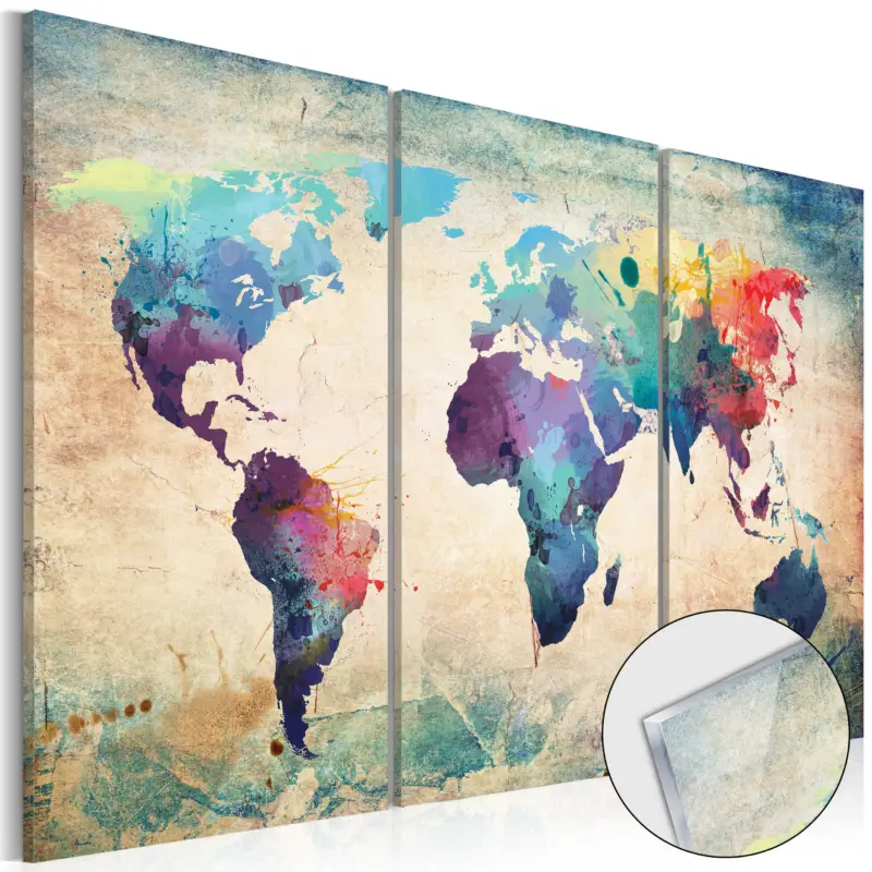 Plexiglas schilderij - Rainbow Map [Acrylglas] - 90x60 Produit De Marque