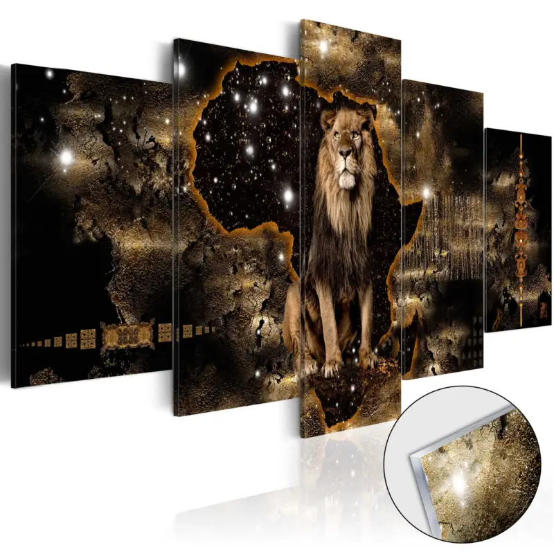 Plexiglas schilderij - Golden Lion [Acrylglas] - 100x50 Usine Directe
