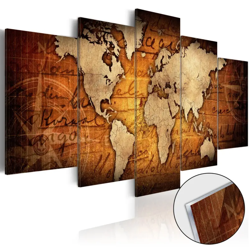 Nouvel Arrivage Plexiglas schilderij - Acrylic prints  Bronze map I - 100x50