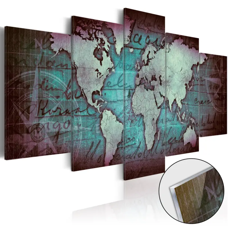 Plexiglas schilderij - Acrylic prints  Bronze map II - 200x100 Prix Promo