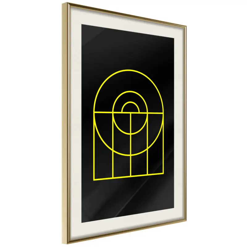 Vente Flash Poster - Yellow Lines - goud passepartout - 40x60
