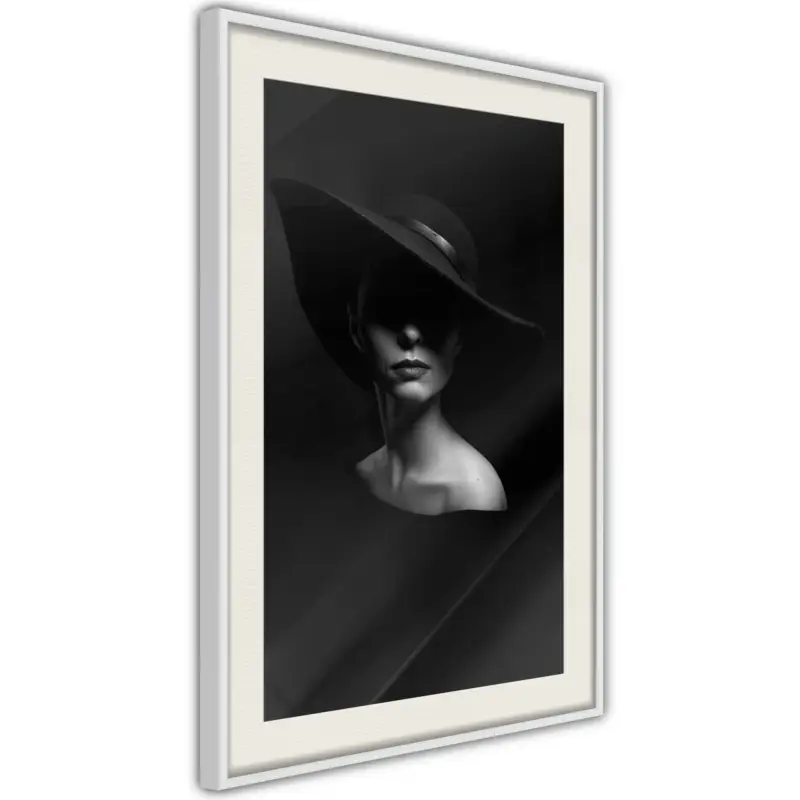 Vente Flash Poster - Woman in a Hat - wit passepartout - 40x60