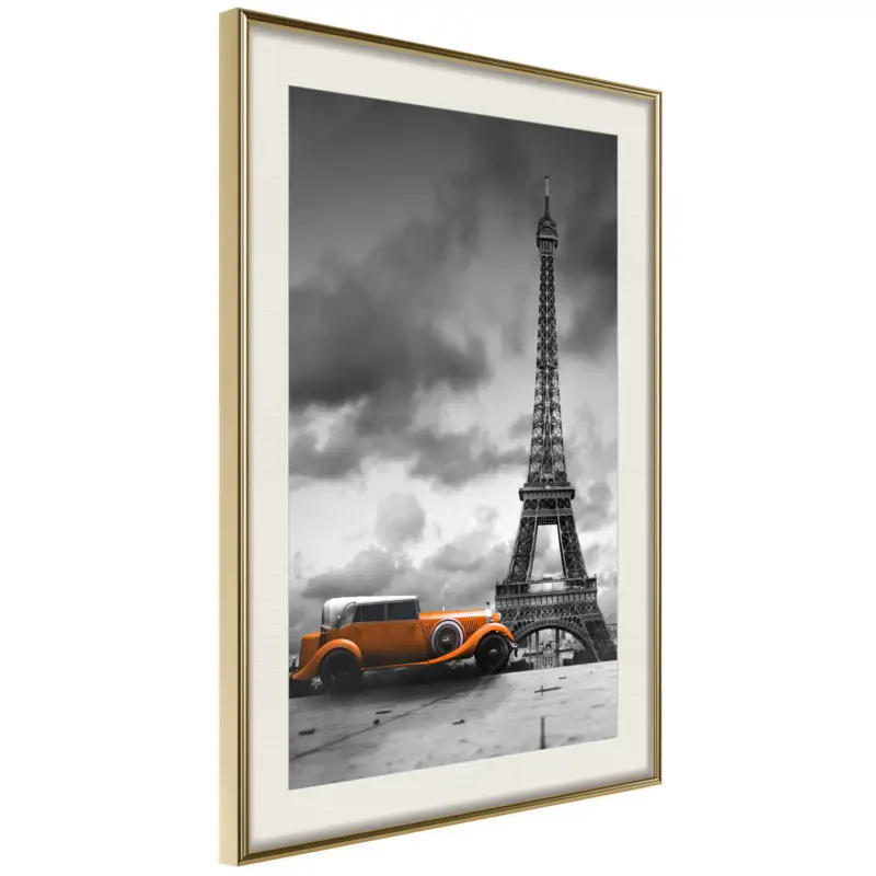 Achat Immédiat Poster - Under the Eiffel Tower - goud passepartout - 40x60