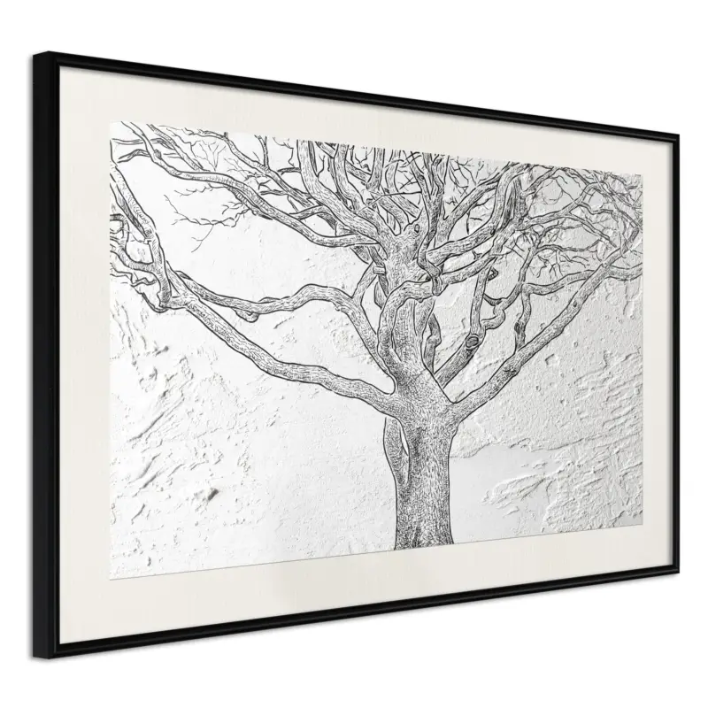Vente Flash Poster - Tangled Branches - zwart passepartout - 45x30