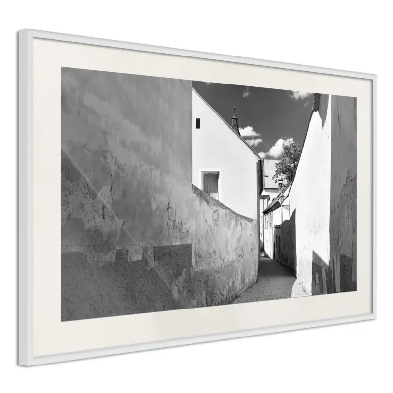 Vente Flash Poster - Sunny Day in the Town - wit passepartout - 60x40