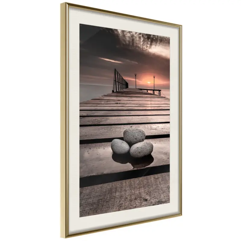 Vente Flash Poster - Stones on the Pier - goud passepartout - 40x60
