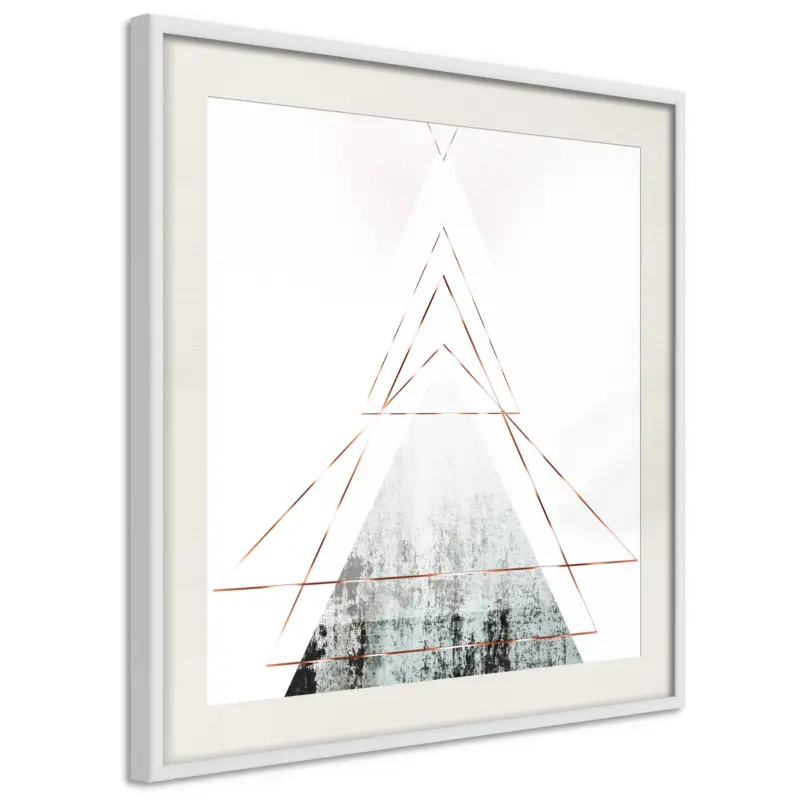 Achat Immédiat Poster - Snow-Capped Peak (Square) - wit passepartout - 20x20