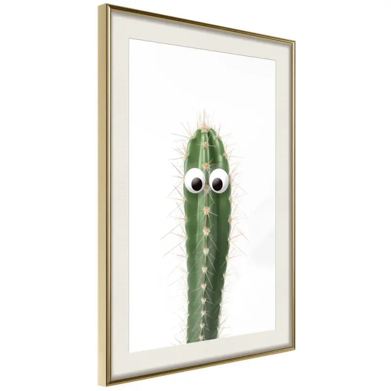 Vente Flash Poster - Funny Cactus I - goud passepartout - 40x60