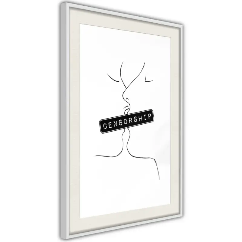 Vente Flash Poster - Forbidden Kiss - wit passepartout - 30x45