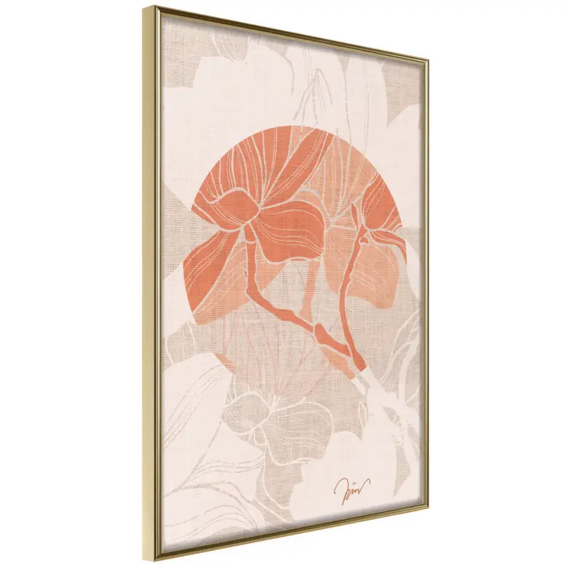 Vente Flash Poster - Flowers on Fabric - goud - 40x60