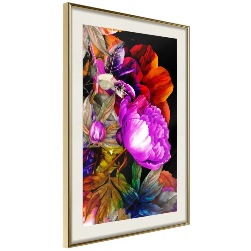Achat Immédiat Poster - Flower Sonata - goud passepartout - 30x45