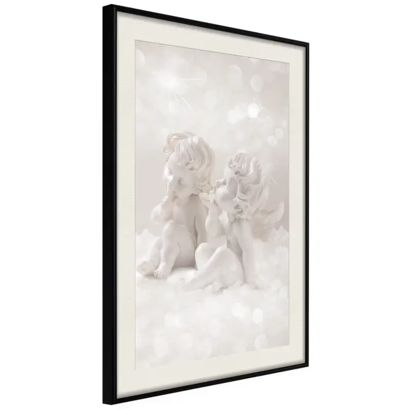 Achat Immédiat Poster - Cute Angels - zwart passepartout - 30x45