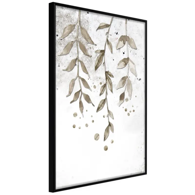 Achat Immédiat Poster - Curtain of Leaves - zwart - 40x60