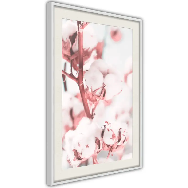 Achat Immédiat Poster - Cotton Flowers - wit passepartout - 40x60