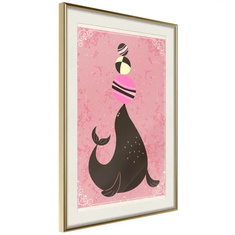Vente Flash Poster - Circus Seal - goud passepartout - 30x45