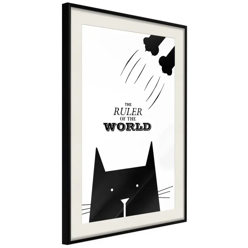 Achat Immédiat Poster - Bossy Cat - zwart passepartout - 20x30