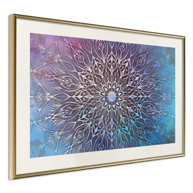 Vente Flash Poster - Blue and Pink Mandala - goud passepartout - 45x30