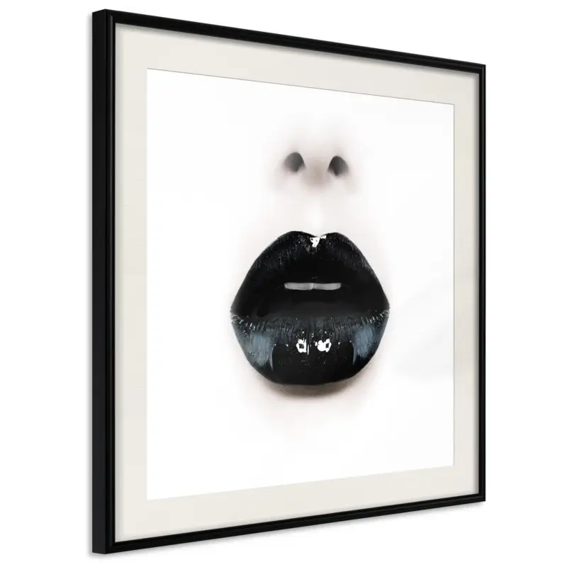Achat Immédiat Poster - Black Lipstick (Square) - zwart passepartout - 50x50