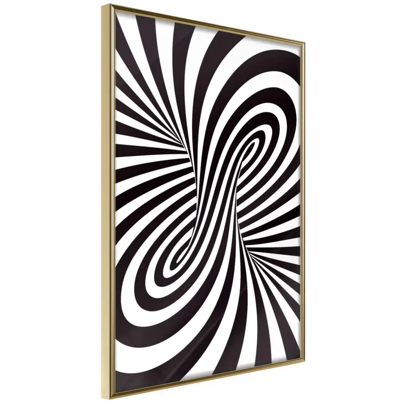 Vente Flash Poster - Black and White Swirl - goud - 40x60