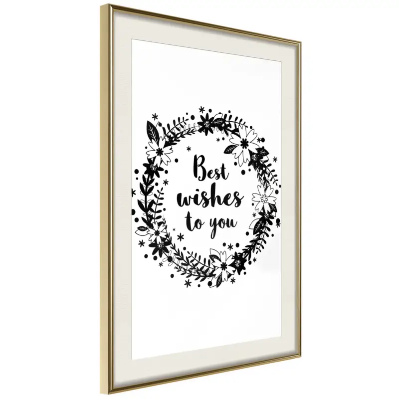 Acheter Direct Poster - Best Wishes - goud passepartout - 30x45