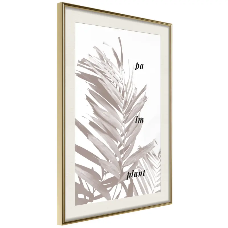 Achat Immédiat Poster - Beige Palm - goud passepartout - 20x30
