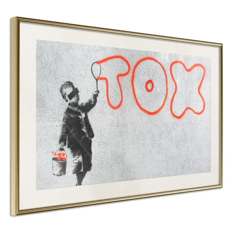 Vente Flash Poster - Banksy: Tox - goud passepartout - 30x20