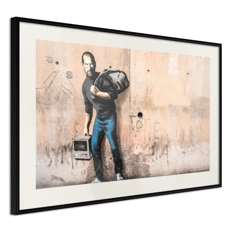 Acheter Direct Poster - Banksy: The Son of a Migrant from Syria - zwart passepartout - 60x40