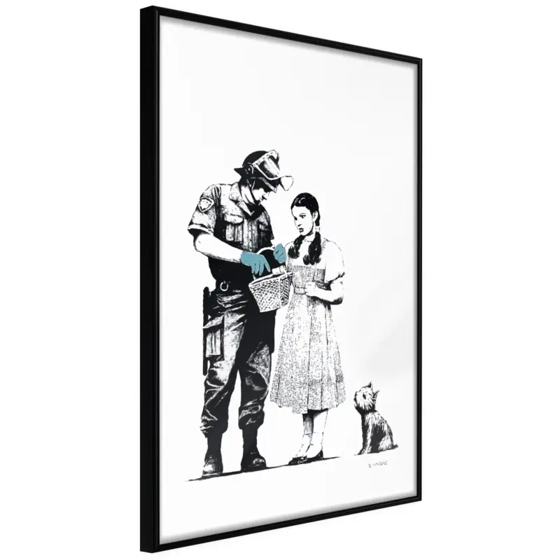 Vente Flash Poster - Banksy: Stop and Search - zwart - 20x30