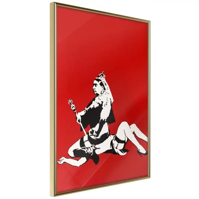 Vente Flash Poster - Banksy: Queen Victoria - goud - 20x30