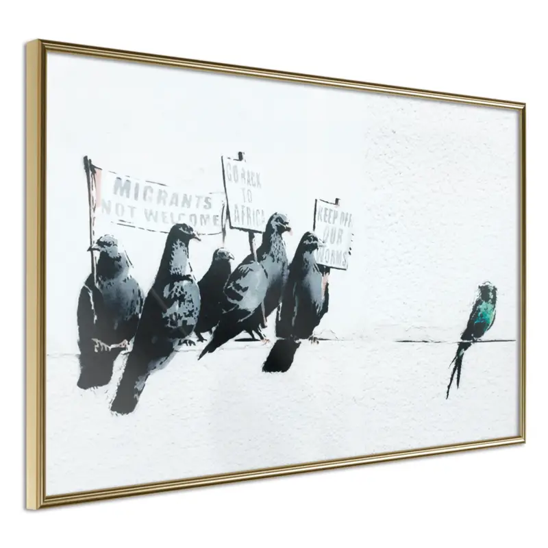 Vente Flash Poster - Banksy: Pigeons - goud - 60x40