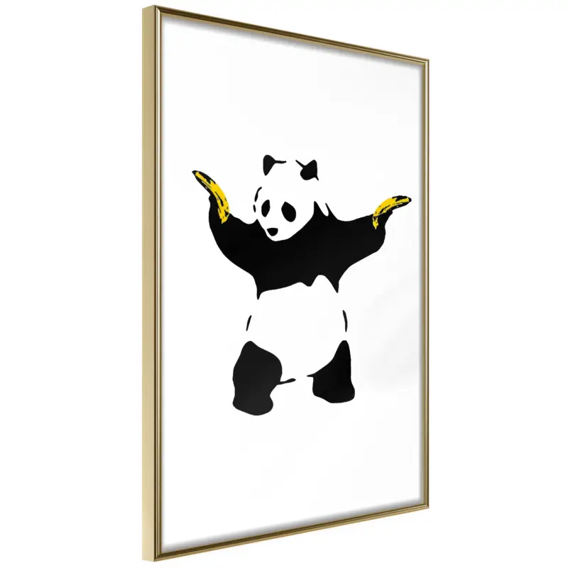 Acheter Direct Poster - Banksy: Panda With Guns - goud - 40x60