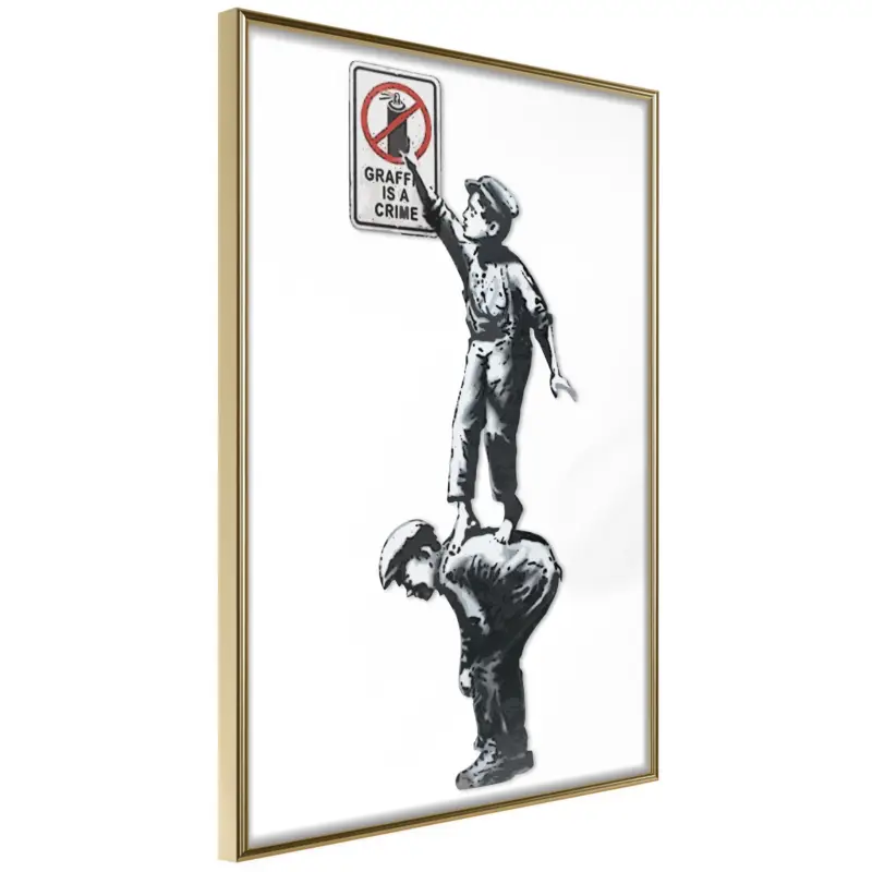 Acheter Direct Poster - Banksy: Graffiti Is a Crime - goud - 20x30
