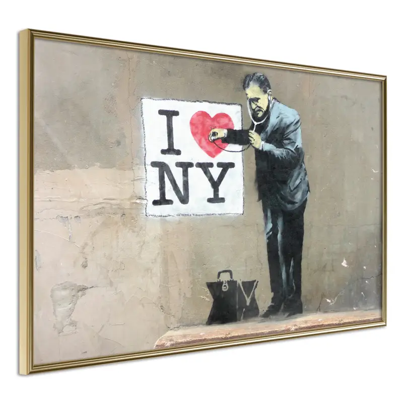 Achat Immédiat Poster - Banksy: I Heart NY - goud - 60x40