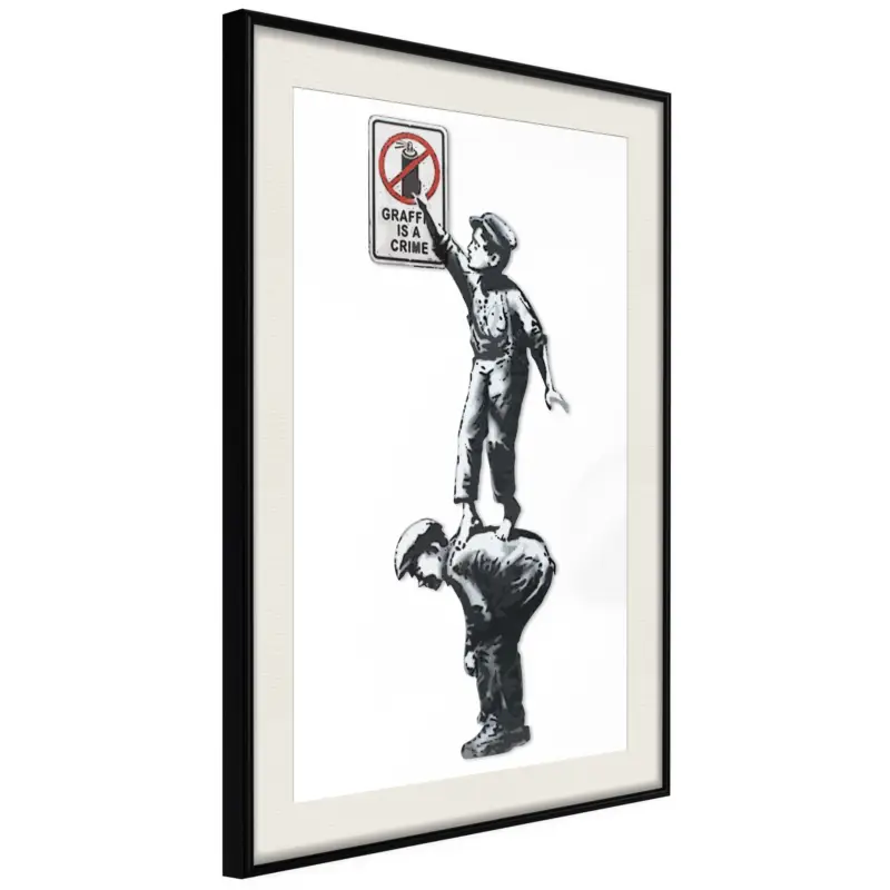 Acheter Direct Poster - Banksy: Graffiti Is a Crime - zwart passepartout - 40x60