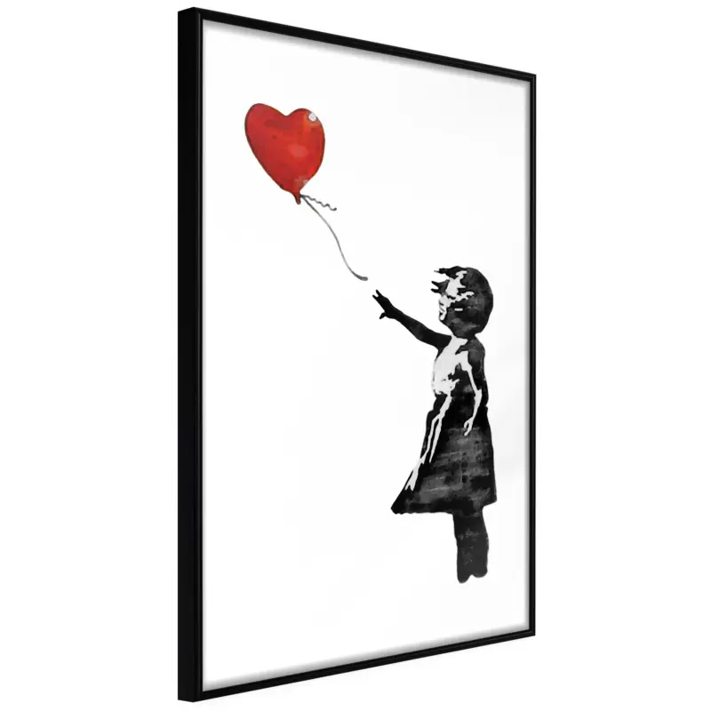 Vente Flash Poster - Banksy: Girl with Balloon II - zwart - 30x45