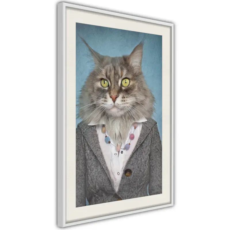 Achat Immédiat Poster - Animal Alter Ego: Cat - wit passepartout - 30x45