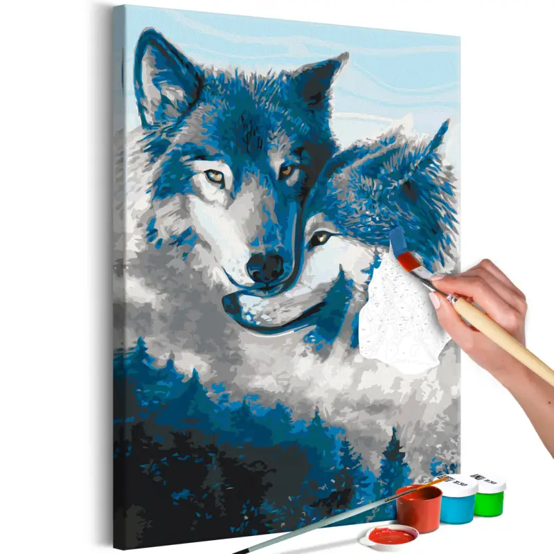 Affaire À Saisir Doe-het-zelf op canvas schilderen - Wolves in Love - 40x60