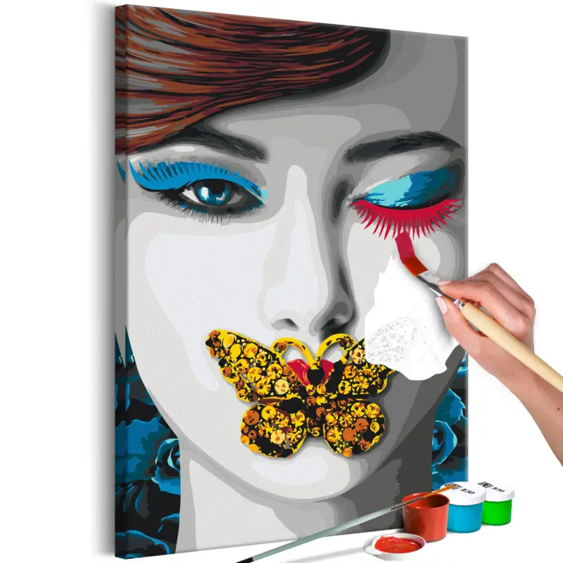 Satisfait Ou Remboursé Doe-het-zelf op canvas schilderen - Winking Woman - 40x60