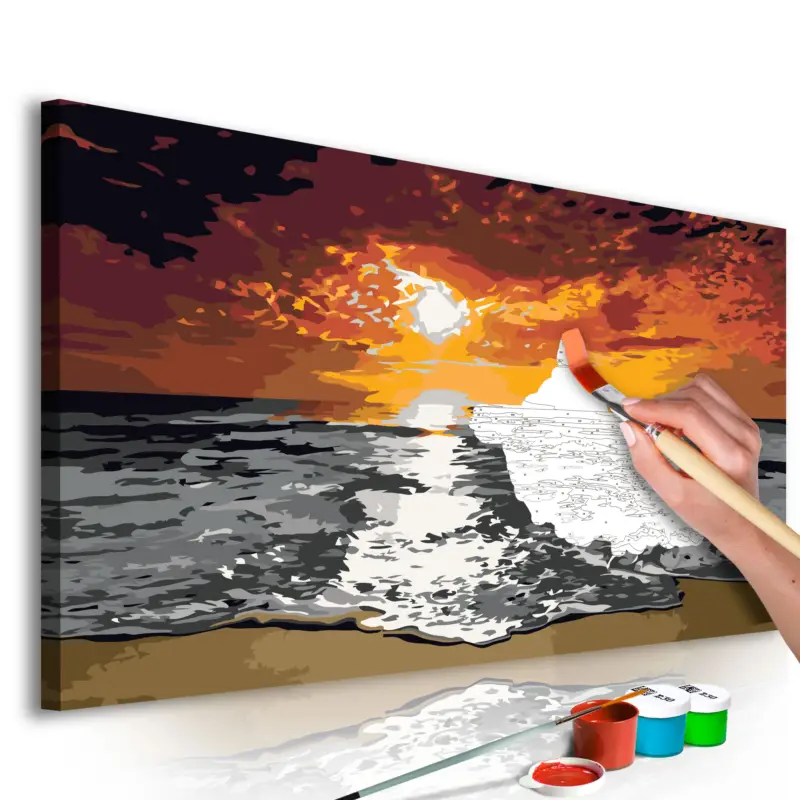 Acheter En Ligne Doe-het-zelf op canvas schilderen - Sea (Sky In Flames) - 80x40