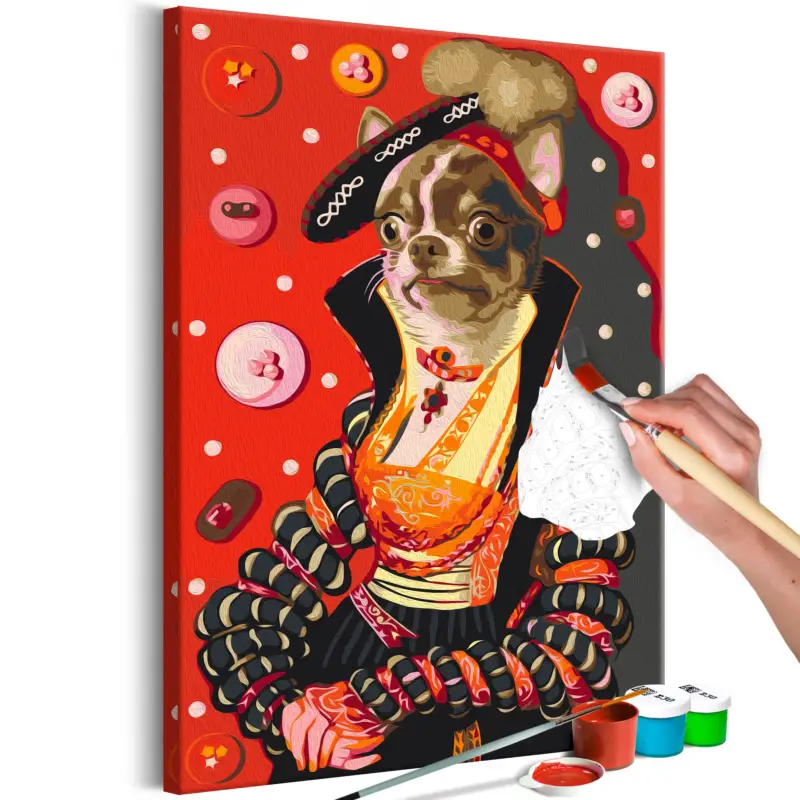 Bon Marché Doe-het-zelf op canvas schilderen - Red Robe - 40x60