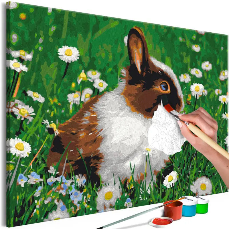 Seulement Aujourd’hui Doe-het-zelf op canvas schilderen - Rabbit in the Meadow - 60x40