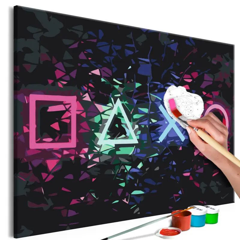 Bon Marché Doe-het-zelf op canvas schilderen - Press Start - 60x40