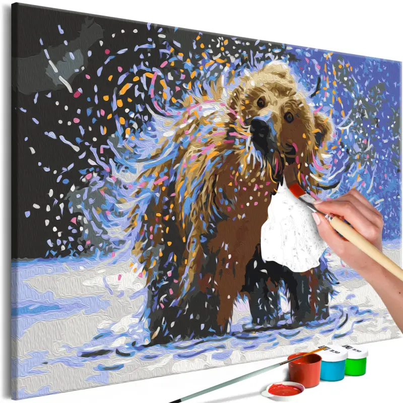 Commander Vite Doe-het-zelf op canvas schilderen - Misty Bear - 60x40