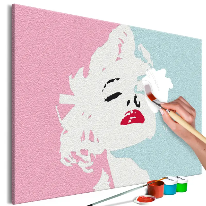 Commander Maintenant Doe-het-zelf op canvas schilderen - Marilyn in Pink - 60x40